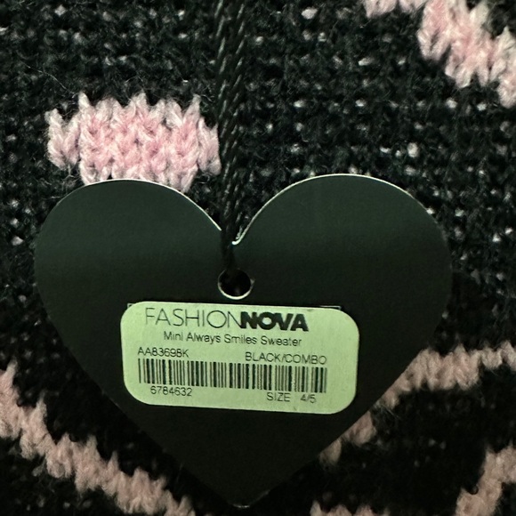 234 NovaKids | NWT “Mini Always Smiles” Black Smiley Sweater (Size 4/5) - Picture 11 of 15